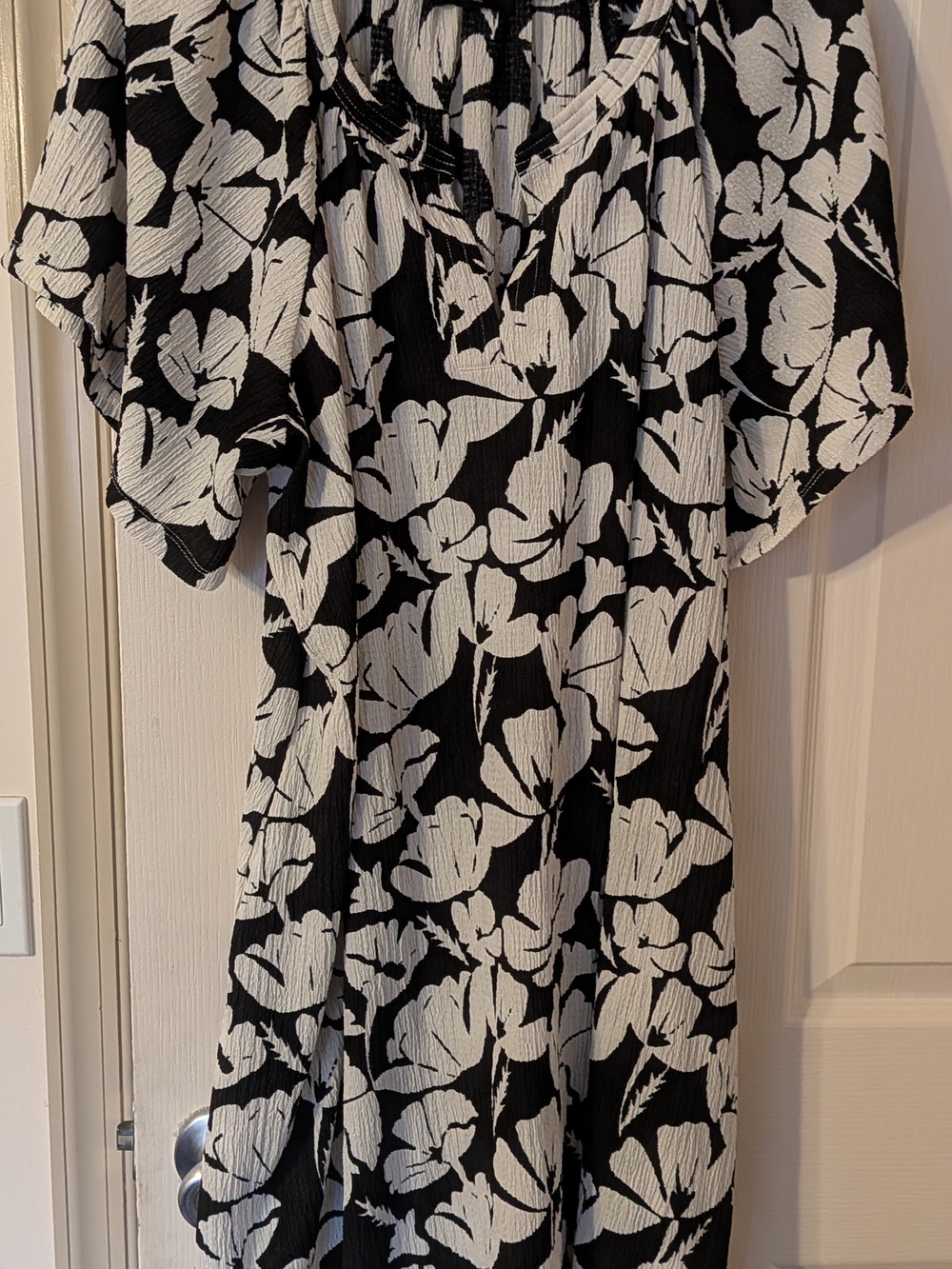 Lane Bryant Black and White Floral Midi Dress